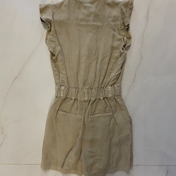 Joes jeans, romper, Women combinaison, ruffle, kaki beige, M, NWT - Picture 3 of 12
